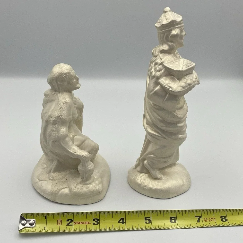 Vintage 1960s–70s Atlantic‎ Mold Nativity Set Shepherd Wise Man Baby Jesus 8